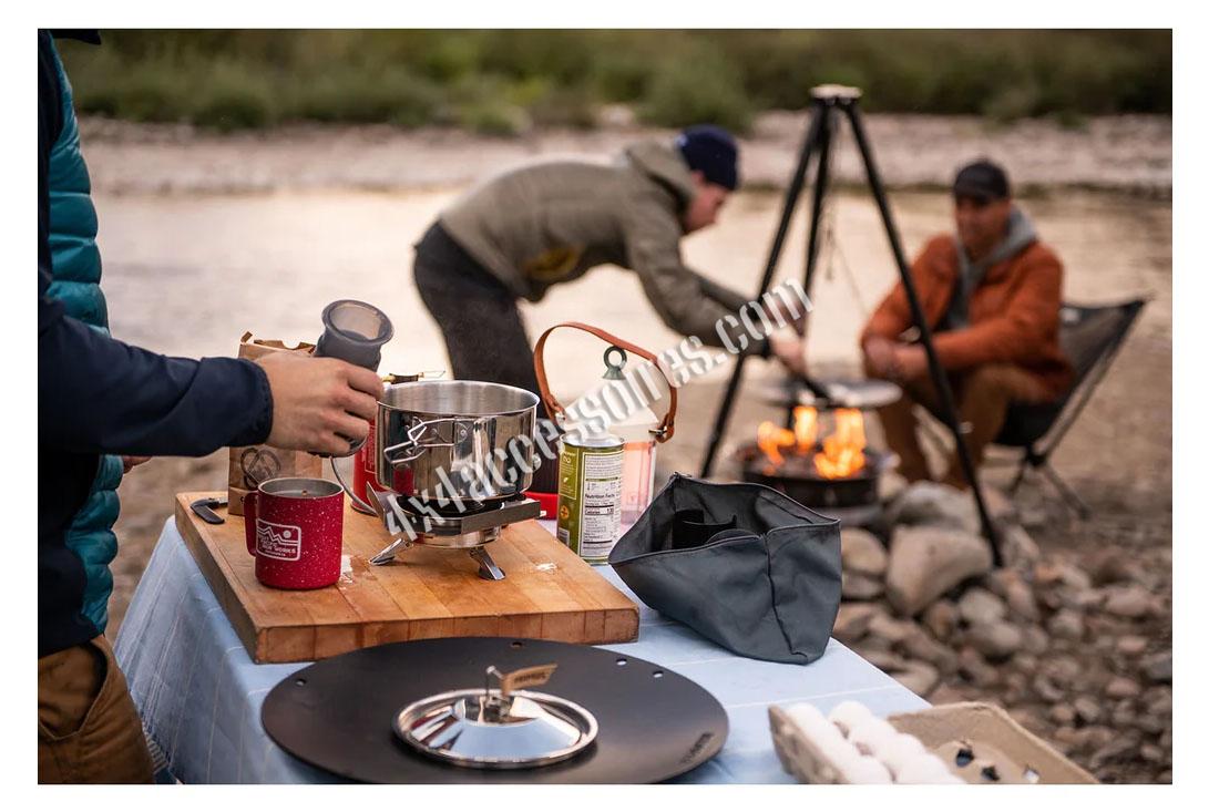 Réchaud De Camping IKAMPER, Brûleur à Gaz, Tout En Inox, Neuf, Système De Cuisson Modulaire