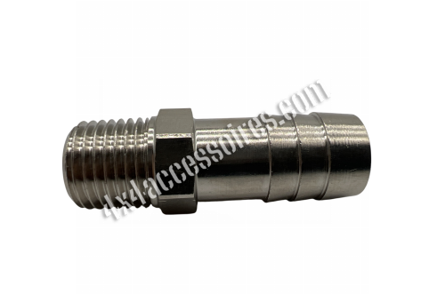 RACCORD DROIT MÂLE CANNELÉ 1/4 POUR DURITE Ø 13MM