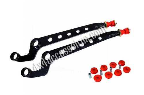 PAIRE DE TIRANTS AVANT MODIFIÉS PATROL Y60 / Y61 +10CM AVEC SILENTBLOCS POLYURÉTHANE