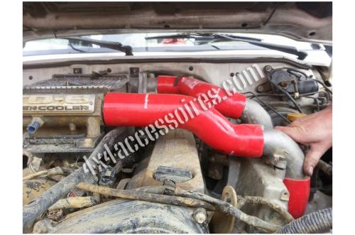 KIT 3 DURITES SILICONE ROUGES DE TURBO AVEC 6 COLLIERS PATROL GR Y61 2.8L TD6