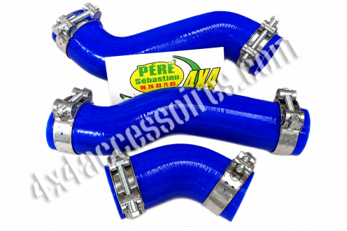 KIT 3 DURITES SILICONE BLEUES DE TURBO AVEC 6 COLLIERS PATROL GR Y61 2.8L TD6