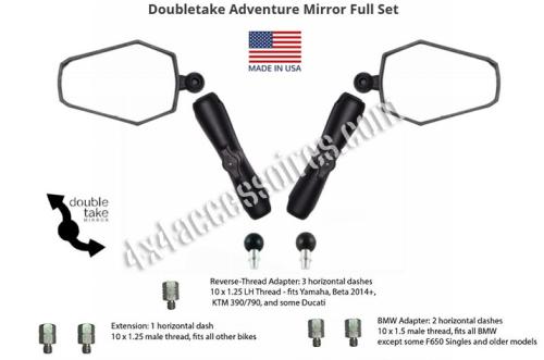 RÉTROVISEURS ADVENTURE + 2 BRAS XL + 2 BOULES 10x1.25 + 5 ADAPTATEURS