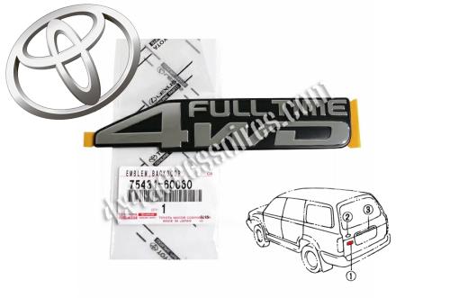 EMBLEME - 4WD FULL TIME - SUR COFFRE ARRIÈRE HDJ80
