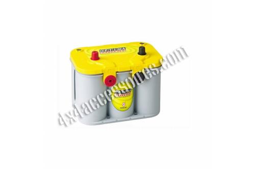 BATTERIE OPTIMA JAUNE 12V - 55Ah BORNE + À GAUCHE + BORNES AUXILLIÈRES