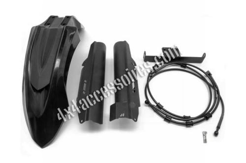 GARDE-BOUE AVANT NOIR + FLEXIBLES DE FREIN + PROTECTIONS DE FOURCHE POUR AFRICA TWIN
