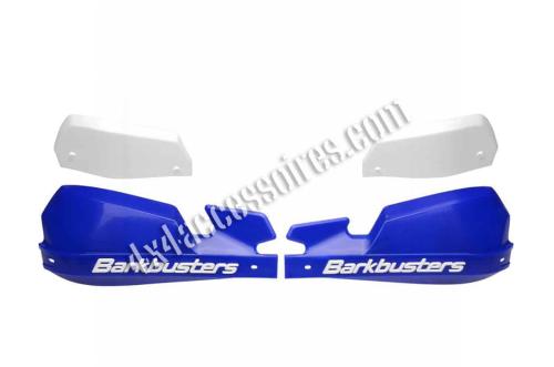 COQUES DE PROTÈGE-MAIN VPS BLEUES ET DÉFLECTEURS BLANCS BARKBUSTERS