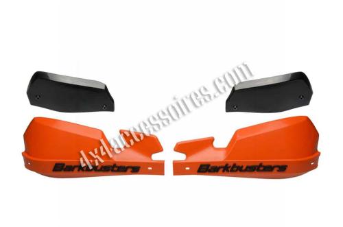 COQUES DE PROTÈGE-MAIN VPS ORANGES ET DÉFLECTEURS NOIRS BARKBUSTERS