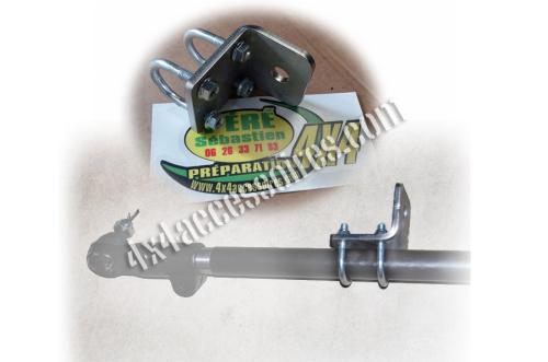 ÉQUERRE / SUPPORT EN INOX DE FIXATION AMORTISSEUR DE DIRECTION SUR TUBE Ø 32 MM