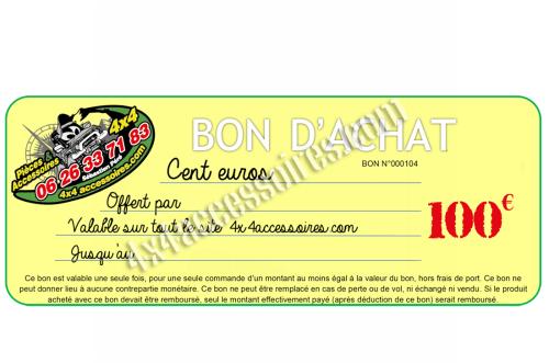 BON CADEAU D'UNE VALEUR DE 100€