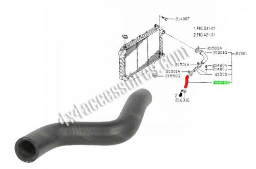 DURITE SUPÉRIEURE DE RADIATEUR (CÔTÉ MOTEUR) PATROL Y60 - ADAPTABLE -