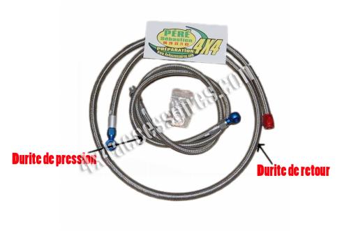 KIT DE 2 DURITES INOX DE PRESSION ET DE RETOUR DE DIRECTION ASSISTÉE PATROL Y60 2.8 TD