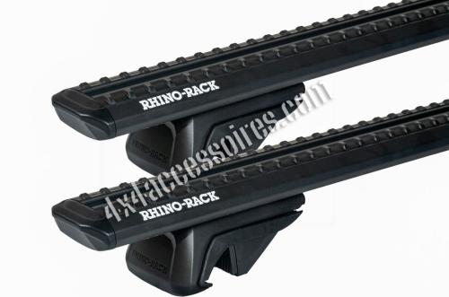 KIT 2 BARRES DE TOIT NOIRES SPORTZ 1650MM AVEC PIEDS RX100 POUR FORD RANGER T9 AVEC RAILS DE TOIT