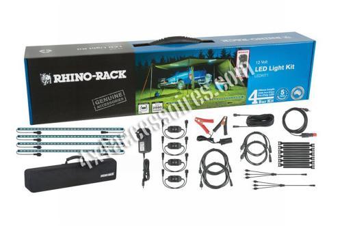 KIT D'ÉCLAIRAGE 4 LED RHINO RACK HAUTE PERFORMANCE 12V / 220V