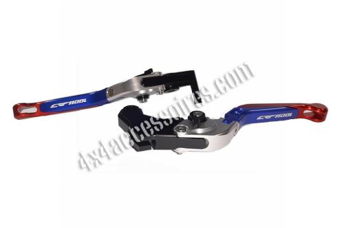 LEVIERS DE FREIN ET D'EMBRAYAGE RABATTABLES RÉGLABLES ET EXTENSIBLES AFRICA TWIN BLEU