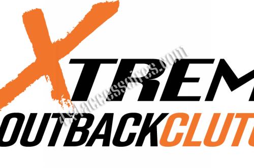 1 STICKER - FOND BLANC - LETTRAGE NOIR- XTREME OUTBACK CLUTCH - 28x13 CM