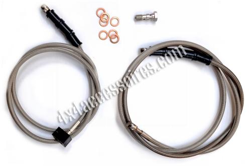 KIT DE 2 FLEXIBLES DE FREIN AVANT INOX POUR GARDE-BOUE HAUT CRF1000 ET CRF1100  