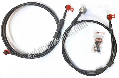 KIT DE 2 FLEXIBLES DE FREIN AVANT NOIRS POUR GARDE-BOUE HAUT CRF1000 ET CRF1100 
