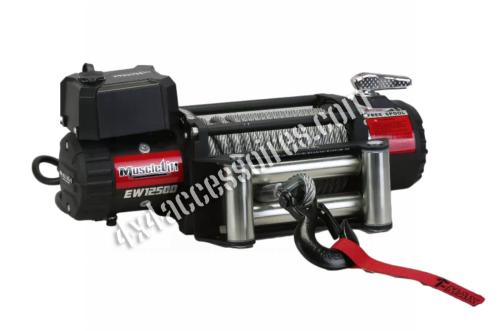 TREUIL T-MAX EW12500 (4305KG) 12V - MUSCLELIFT - CABLE ACIER