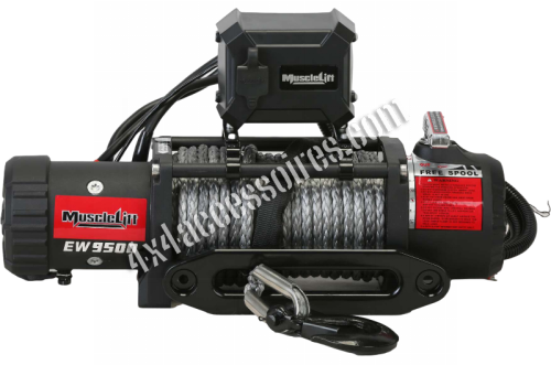 TREUIL T-MAX EW9500S (4305KG) -12V - MUSCLELIFT - CORDE SYNTHÉTIQUE