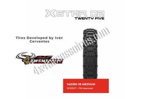 X STAR 02 TWENTY FIVE REBEL TYRES - MEDIUM - 140/80-18-70P - TT