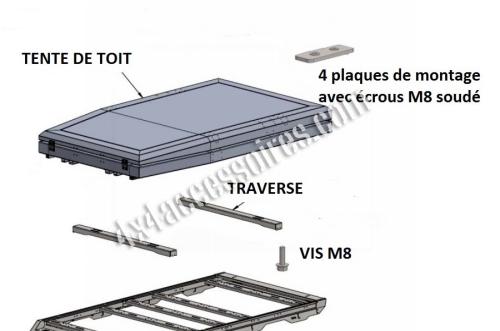 KIT DE BARRE TRANSVERSALE POUR GALERIE ''ACIER'' PATROL GR Y60