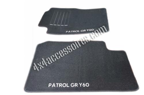 TAPIS DE SOL SUR MESURE POUR PATROL GR Y60 AVEC BRODERIE "PATROL GR Y60"